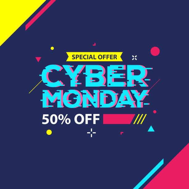 Cyber Monday Sale banner Cyber Monday Sale banner with trendy geometric background. Vector illustration cyber monday stock illustrations