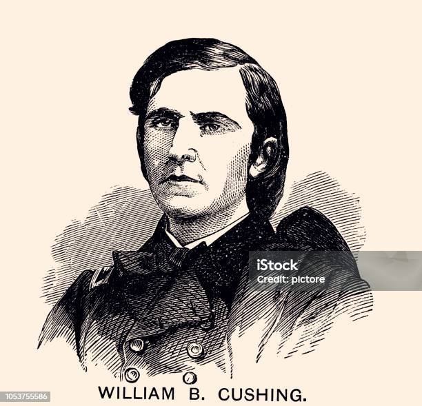 William B Cushing Stock Illustration - Download Image Now - 19th Century, 19th Century Style, Adult