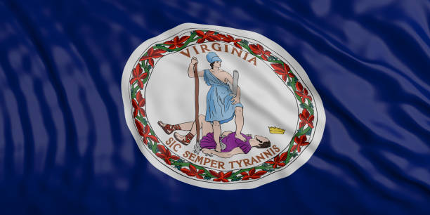 istock Virginia waving flag background. 3d illustration 1053768314