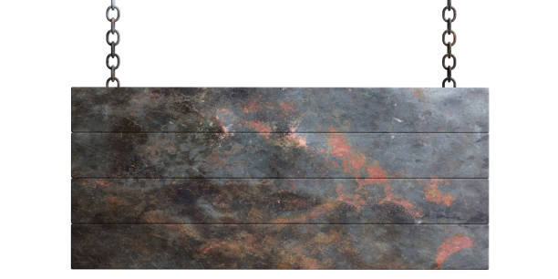 istock Rusty blank sign isolated on white background. 3d illustration 1053769196