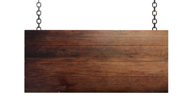 drewniany pusty znak odizolowany na białym tle. ilustracja 3d - transparent zdjęcia i obrazy z banku zdjęć