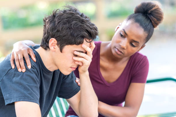 istock Diverse young couple, he is very stressed 1053770306
