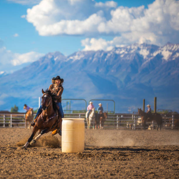 istock Cowgirl barrel racing rodeo 1053772326