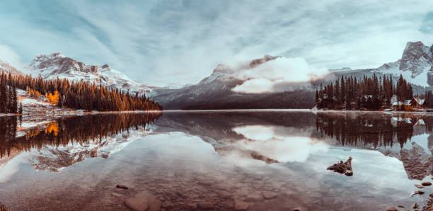 istock Scenic view of mountains at Emerald Lake 1053776822