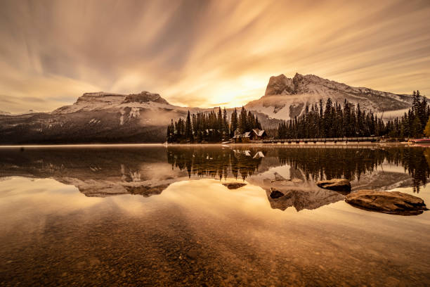 istock Scenic view of mountains at Emerald Lake 1053777248
