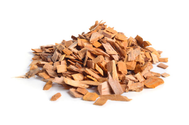 istock Alder wood chips isolated on white background 1053782612