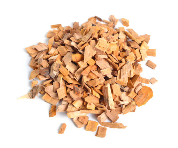 istock Alder wood chips isolated on white background 1053782748