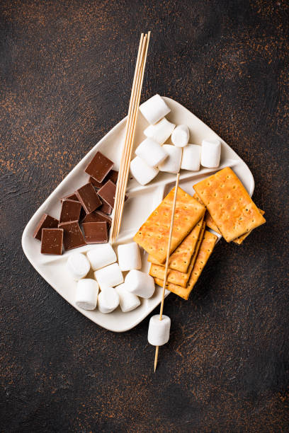 istock Ingredients for toasting marshmallows and cooking s'mores 1053807482