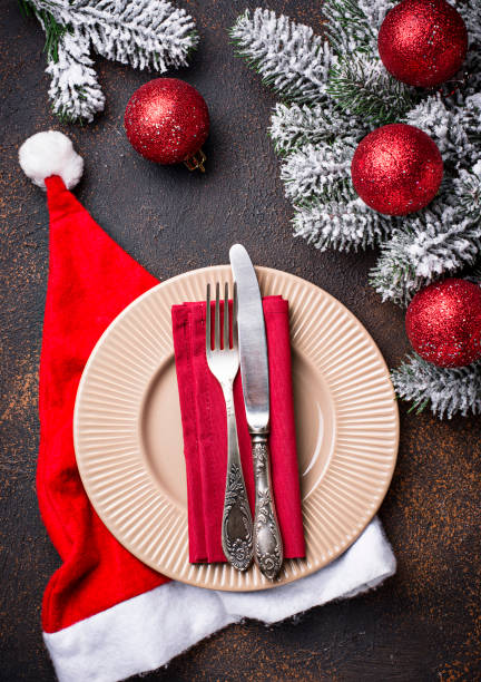 istock Christmas or New year festive table setting 1053808602
