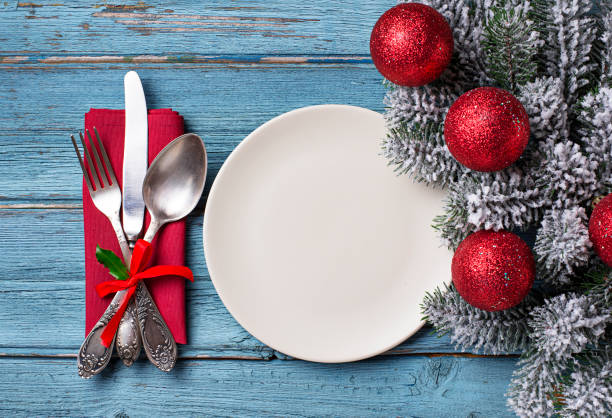 istock Christmas or New year festive table setting 1053808682