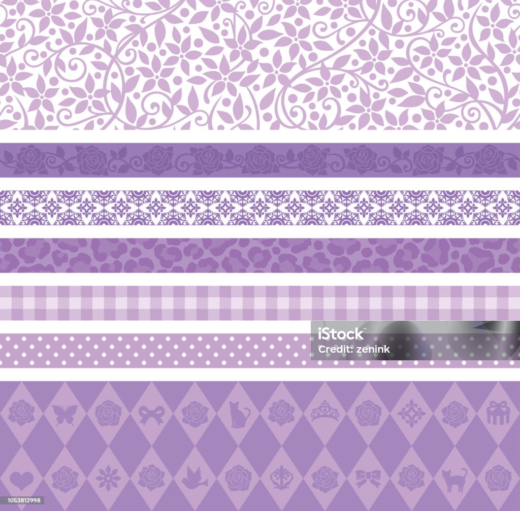 Purple Design Sticker Line Purple Decorative Line Stock Illustration - Download Image Now ...