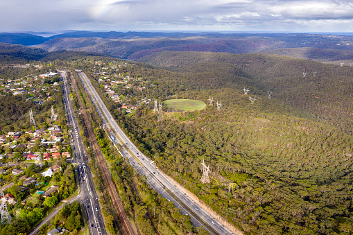 M1 Motorway and Pacific Highway Sydney, over Mount Colah