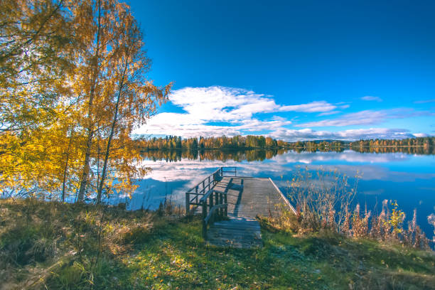 istock Autumn lake view from Sotkamo, Finland. 1053817046