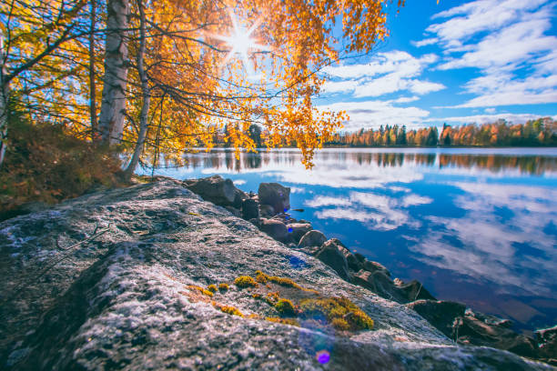 istock Autumn lake view from Sotkamo, Finland. 1053817078