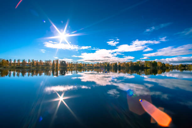 Autumn lake view from Sotkamo, Finland.