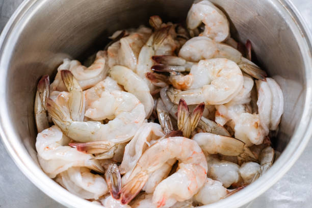 istock Close up of raw shrimps. 1053817570
