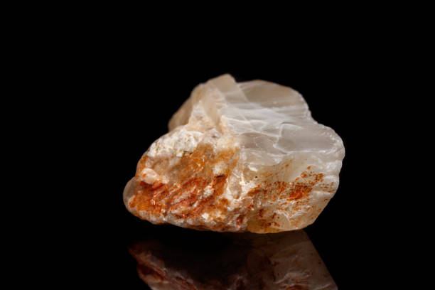 istock Macro mineral stone Moonstone a black background 1053819688