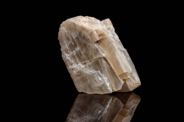 istock Macro mineral stone Moonstone a black background 1053820072