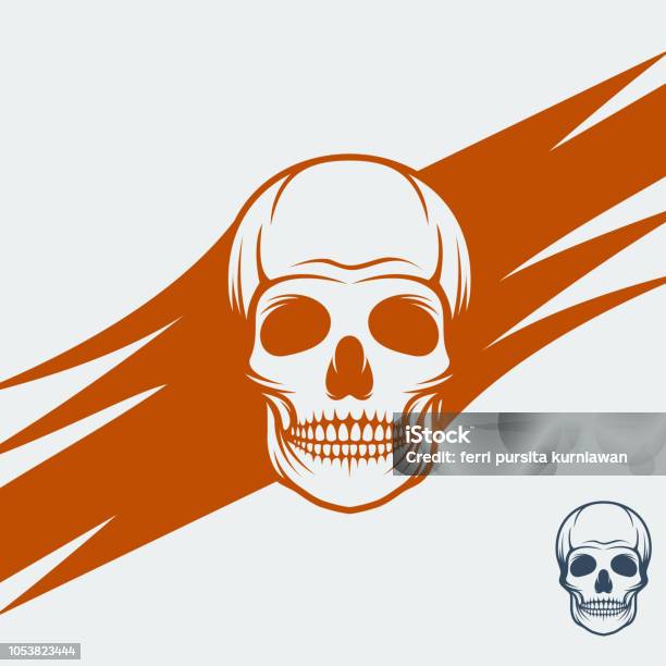 Skull Head Design Vector Illustration Stock Illustration - Download Image Now - Anatomy, Art, Backgrounds