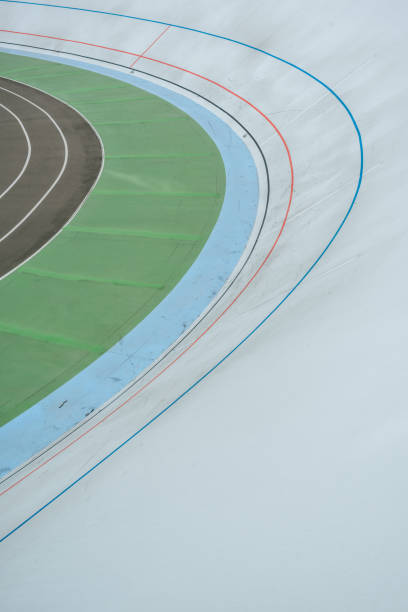 istock high angle view of empty velodrome geometric background 1053826734