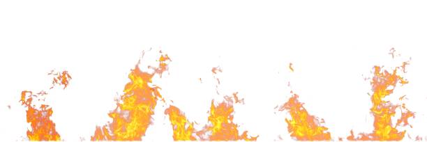 istock Real fire flames isolated on white background. Mockup on white of 5 flames. 1053828046