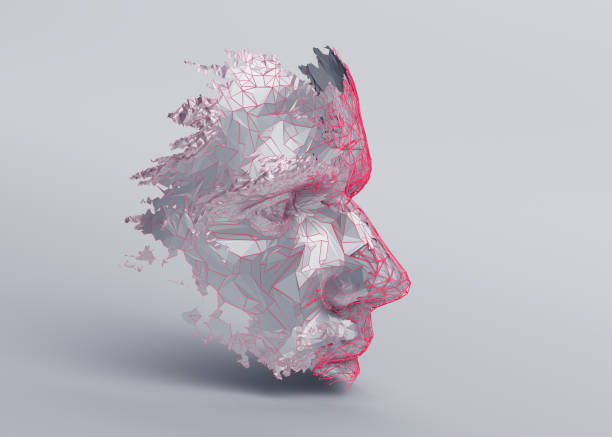 istock Abstract 3D Rendering of Polygonal Human Face 1053834142