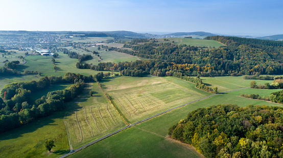 Aerial view of rural scene