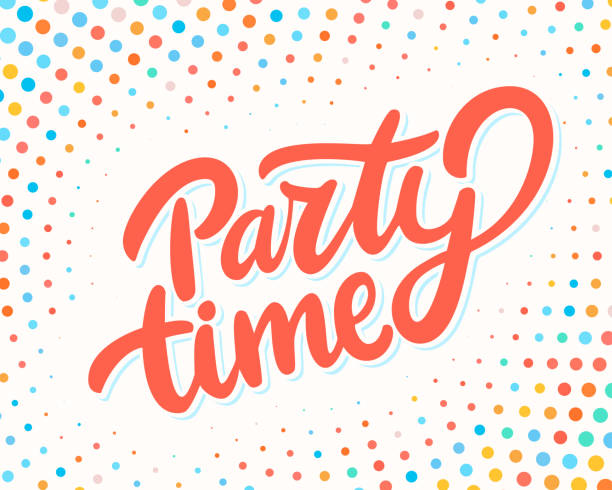 パーティー タイムのバナーです。ベクトル文字。 - party time点のイラスト素材／クリップアート素材／マンガ素材／アイコン素材