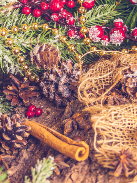 istock Christmas cozy still life with New Year's decorations 1053859170