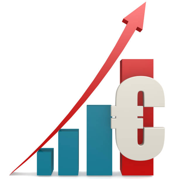 istock Red upward arrow with euro sign 1053861108
