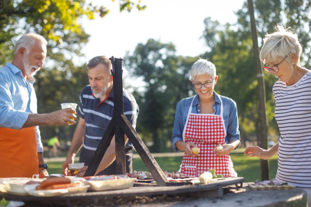 istock Senior people having a picnic 1053861474