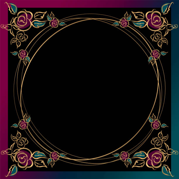 フレームが丸いです。バラ。ゴールド。 ベクトルの図。 - victorian style frame picture frame wreath点のイラスト素材／クリップアート素材／マンガ素材／アイコン素材