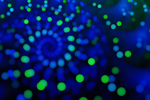 Nautilus Abstract Neon Blue Green Sea Shell Golden Spiral Fibonacci pattern