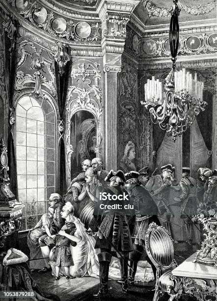 Louis Xvi With His Family During The Versailles Uprising On The Morning Of 6 October 1989 Stock Illustration - Download Image Now