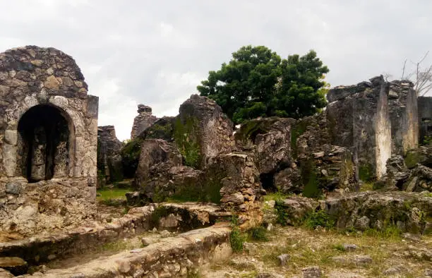 Bagamoyo is the old slave trade centre in Tanzania and these burial relics of affluent traders are close to the old port where the trade flourished
