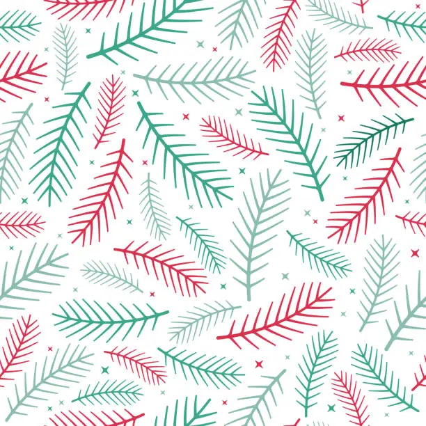 Vector illustration of Pine Seamless Holiday Background