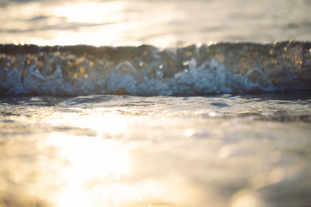 Summer beach, sand and sea waves.