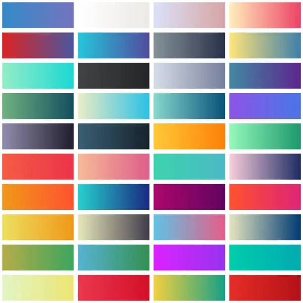 Vector illustration of gradient swatches collection