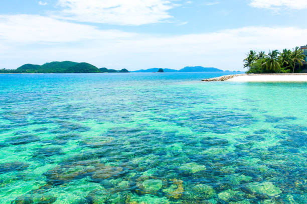 istock Landscape Beauty Blue island with blue sky in thailand 1053911574