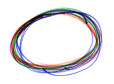 Vector multi colored brush stroke frame isolated on white background