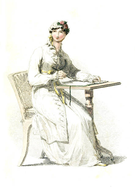 istock Woman in old fashion dress 1053916032