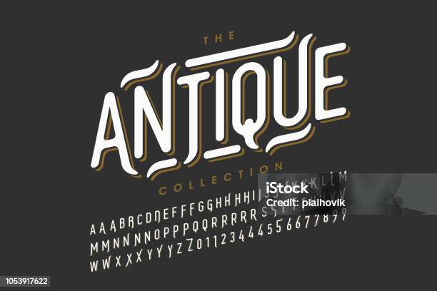 Vintage Style Font Design Stock Illustration - Download Image Now - Typescript, Retro Style, Alphabet