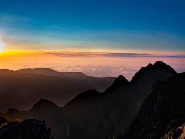 istock Mountain ranges visible from Okuhotaka  Mountain in the North Alps 1053928034