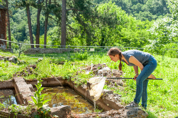 istock Woman Biological Researcher Looking for Newts 1053928206