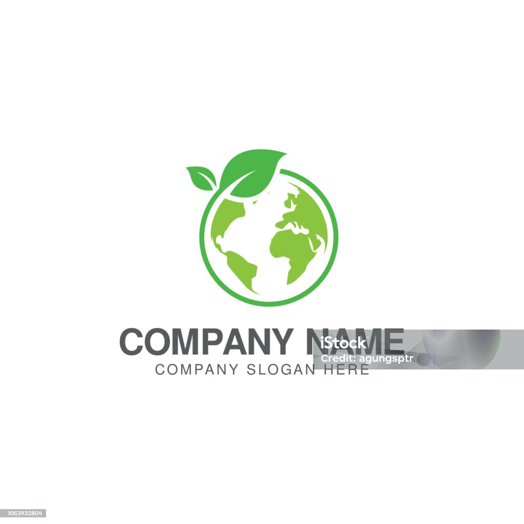 Green world logo or icon design template Environmental Conservation stock vector