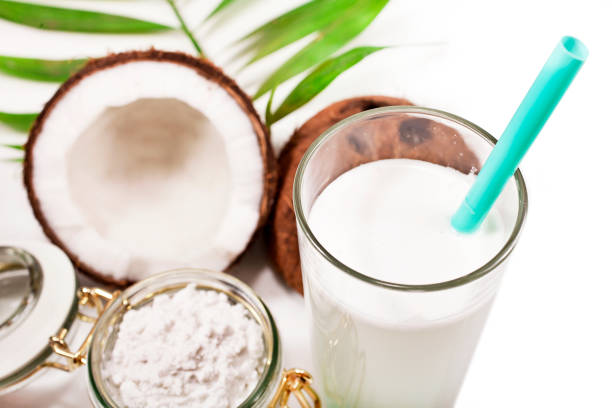 istock Coconut with coconut milk and coconut meat. 1053938500