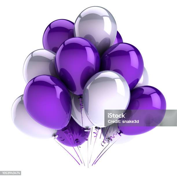Afleiden mooi Beoordeling Helium Balloon Bunch Birthday Party Decoration White Purple Blue Stock  Photo - Download Image Now - iStock