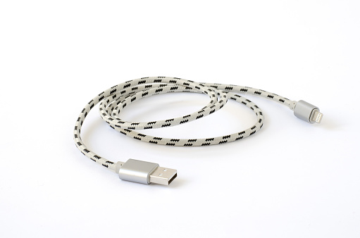 usb cable for cell phone isolated