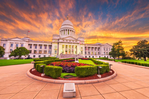 Arkansas State Capitol Building Little Rock, Arkansas, USA at the state capitol. arkansas stock pictures, royalty-free photos & images