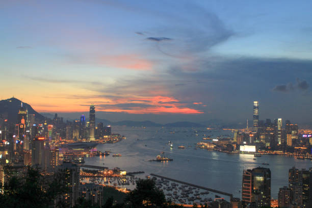 istock Victoria Harbour view from the Braemar Hill 1053970616
